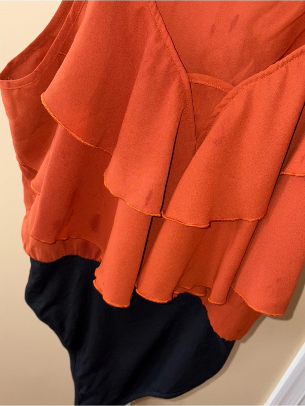 Orange Ruffle Bodysuit - Picture 6 of 8